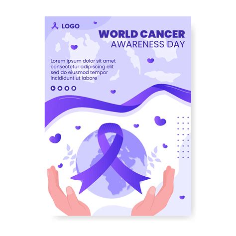 World Cancer Day Poster Template Flat Design Health care Illustration ...