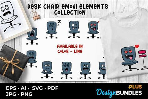 Desk Chair Emoji Elements Collection