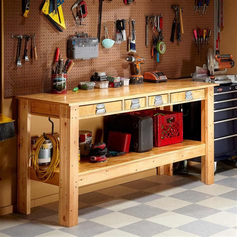 Simple Workbench Plans | Bancadas de trabalho garagem, Planos de ...