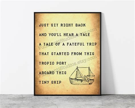 GILLIGAN'S ISLAND Theme Song Lyrics Funny Comedy Sitcom - Etsy