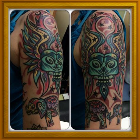 Green Skull Arm Tattoo | Boonsboro, MD: Talon Studio Tattoo