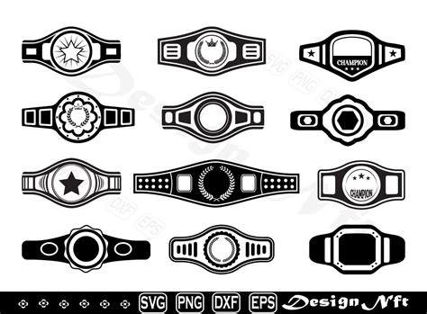 Championship Belt Svg, Clipart, Cut Files for Silhouette, Vector, Dxf ...