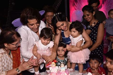 Karanvir Bohra Kids 1st Birthday Celebration Photos - FilmiBeat