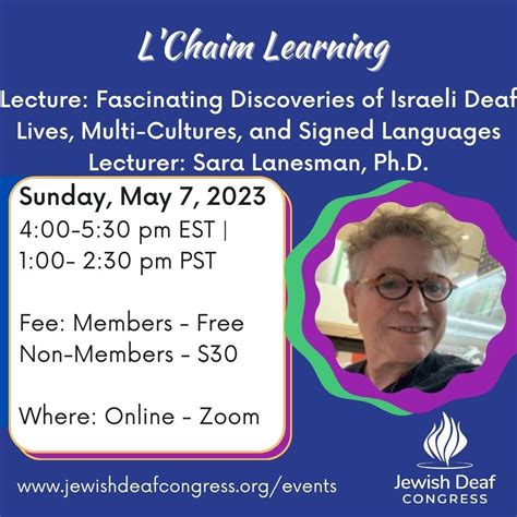 L'Chaim Learning: Fascinating Discoveries of Israeli Deaf Lives, Multi ...