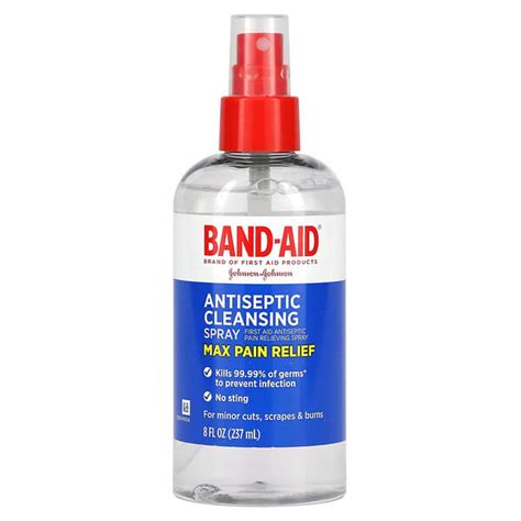 Band Aid, Antiseptic Cleansing Spray, Max Pain Relief , 8 fl oz (237 ml)