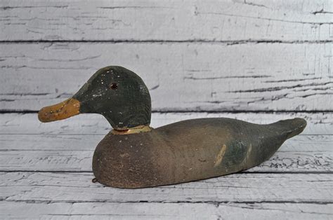 Antique Hand-Carved Duck Decoy Wooden with Glass Eyes | Etsy | Duck ...