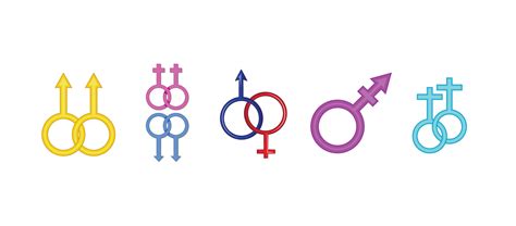 Gender symbol icon set, cartoon style 8700081 Vector Art at Vecteezy