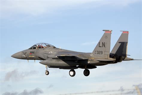 F-15E Strike Eagle of 494th Fighter Squadron returning to RAF ...