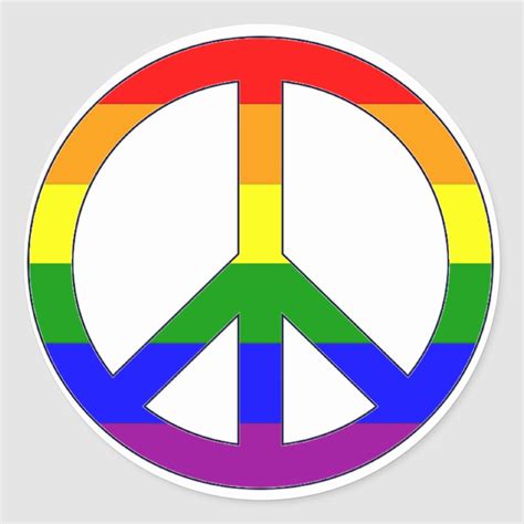 Rainbow Peace Symbol Sticker | Zazzle | Rainbow peace, Peace sign ...