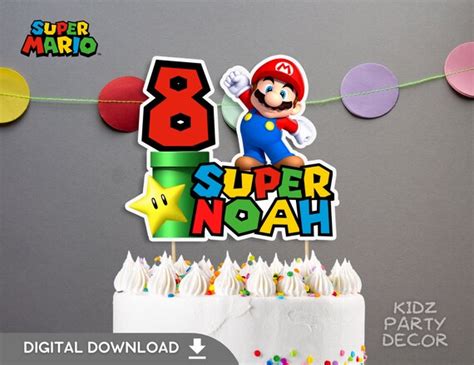 Super Mario Personalized Cake Topper Super Mario Birthday - Etsy