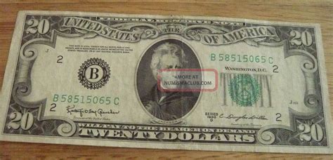 1950 D Andrew Jackson 20 Dollar Bill Federal Note Us Currency Small Twenty