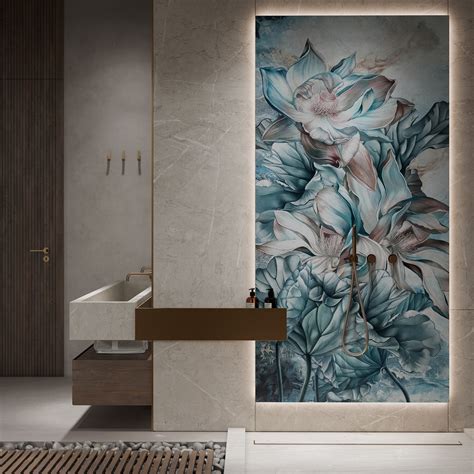 floral bathroom wallpaper | Interior Design Ideas