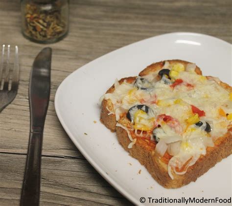 Bread Pizza - microwave - Traditionally Modern Food