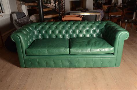 Emerald Green Midcentury Chesterfield Sofa from England For Sale at ...