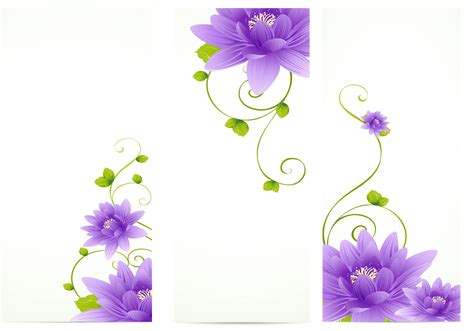 Purple Flower Banner Vector Pack 57507 Vector Art at Vecteezy