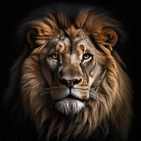 The Majestic Roar A High Definition Lion Portrait Against a Black ...