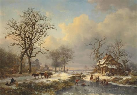 Frederik Marinus Kruseman (Dutch, 1816-1882) , Winter landscape with ...