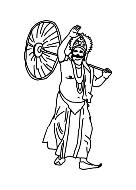 Kerala Onam festival Mahabali also known Maveli line drawing | Easy ...