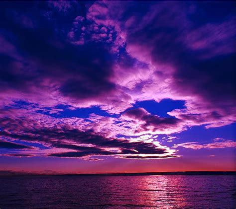 Purple Sunset, bonito, cloud, nature, sea, sky, water, HD wallpaper ...