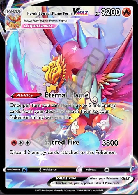 HO-OH Eternal Flame Form Pokemon Card - Etsy