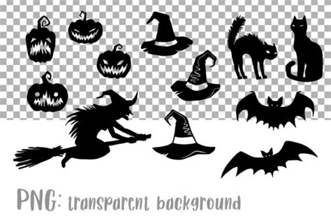 Halloween Clipart Silhouette (Graphic) by GreenWolf Art · Creative Fabrica