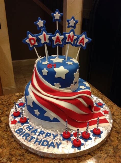 Patriotic, US flag birthday cake! | Cake, Birthday cake, Birthday