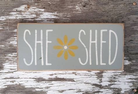 She Shed Sign Flower Garden Shed Signs Rustic Wood Yard Art - Etsy