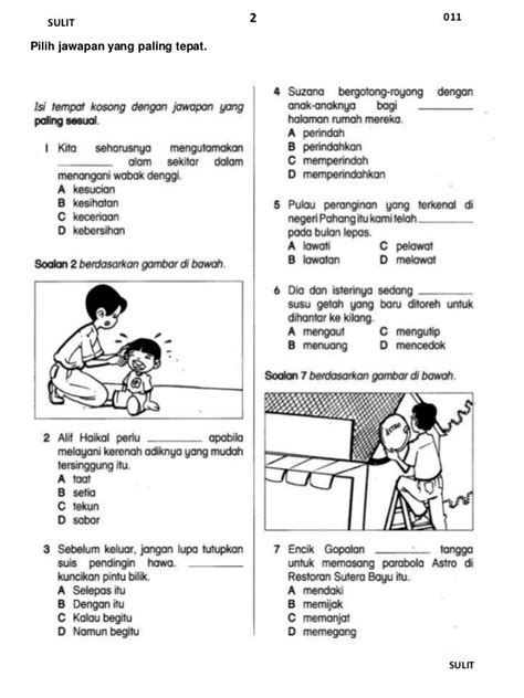 Bina Ayat Latihan Bahasa Melayu Tahun 4 Penulisan Dengan Jawapan