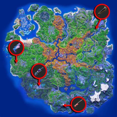 All Exotic Weapon Locations in Fortnite Chapter 2 Season 6 - DoubleXP