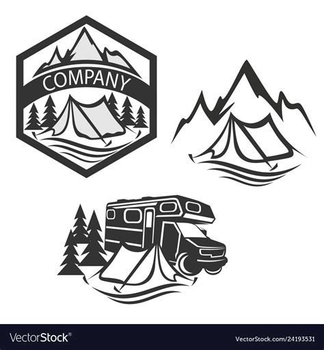 Modern camping logo Royalty Free Vector Image - VectorStock