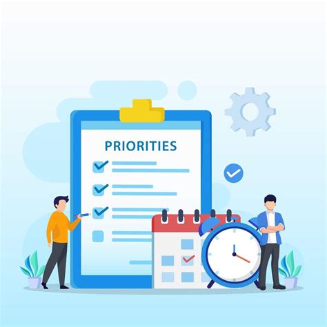 Priorities vector illustration. Work planning and management to boost ...