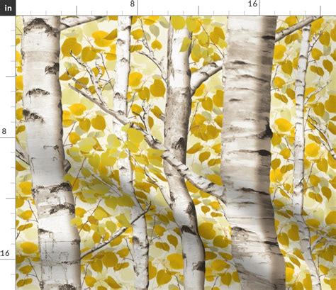 Birch Grove in Autumn Fabric | Spoonflower