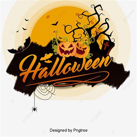 halloween lettering with pumpkins and bats in the background, on top of ...