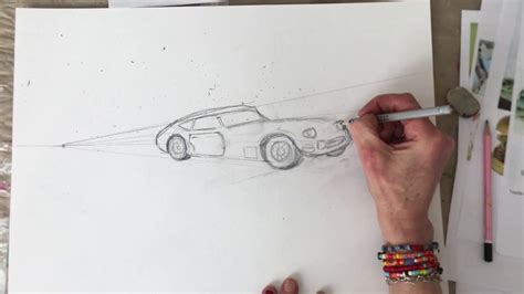 One Point Perspective Drawing Car