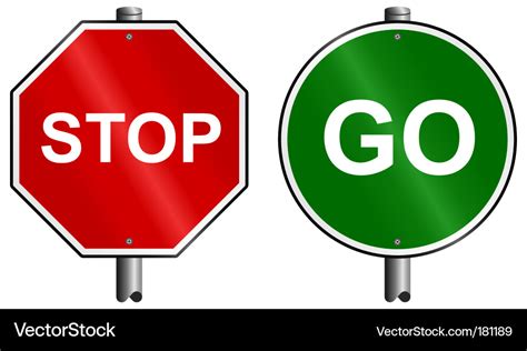 Stop go signs Royalty Free Vector Image - VectorStock