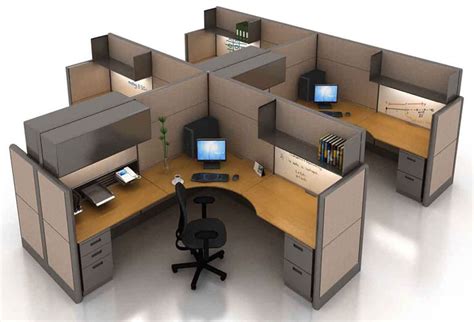 4-Person-Cubicles | Modular office furniture, Modular home office ...