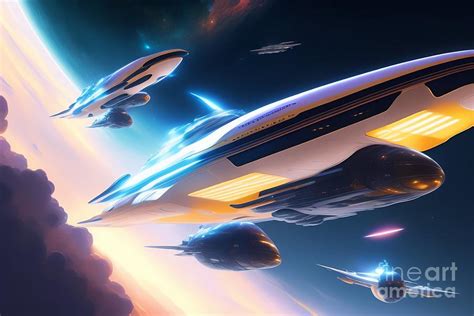 Military aircraft spaceship in space Digital Art by Boon Mee - Fine Art ...