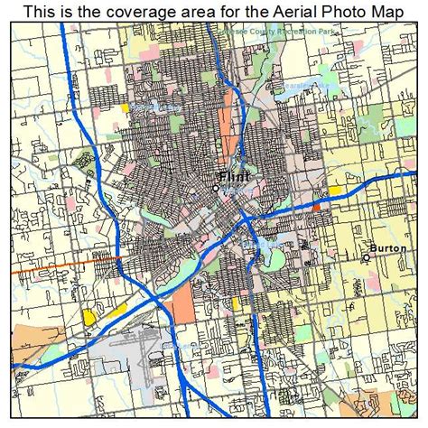 Aerial Photography Map of Flint, MI Michigan