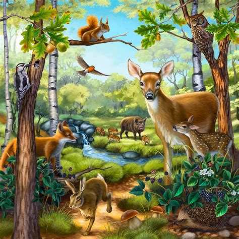 Forest Animals Painting by Anne Wertheim - Pixels