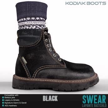 Second Life Marketplace - Leather Boots Kodiak BLACK