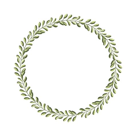 Premium Vector | Floral wreath made of grass in circle