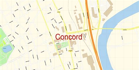 Concord New Hampshire US Map Vector Exact City Plan detailed Street Map ...