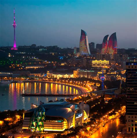 flame towers by HOK illuminate baku's historic waterfront