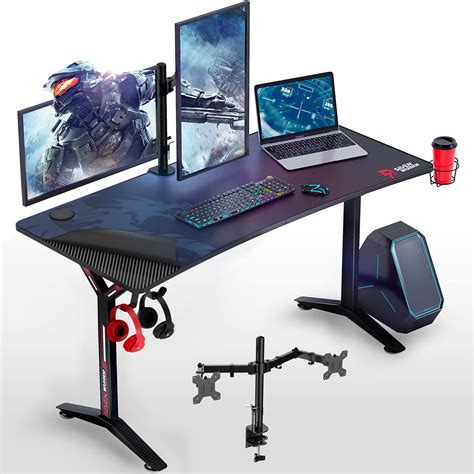 Buy SEVEN WARRIOR Gaming Desk 55INCH with Dual Monitor , Carbon Fiber ...