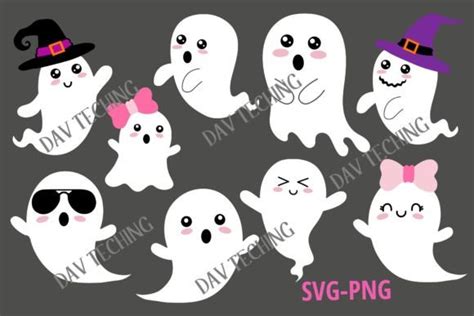 Cute Ghost Svg Graphic by Dev Teching · Creative Fabrica