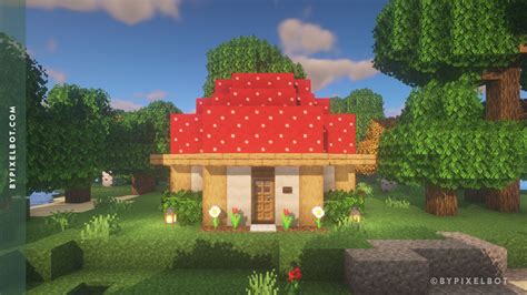 Minecraft: How to Build a Cottagecore Mushroom House — ByPixelbot