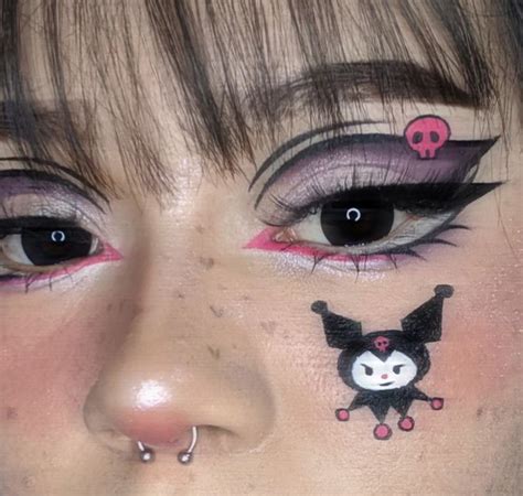 kuromi makeup in 2023 | Halloween costumes makeup, Graphic makeup, Cute ...