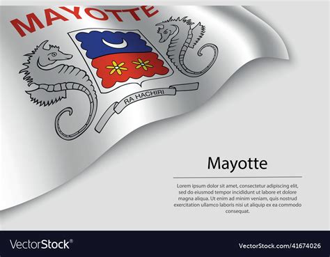 Wave flag of mayotte is a region of france banner Vector Image