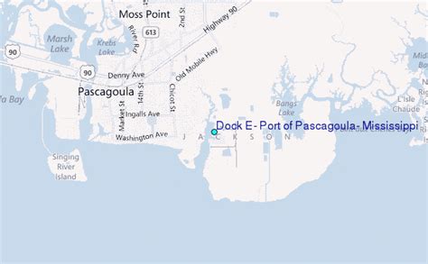 Dock E, Port of Pascagoula, Mississippi Tide Station Location Guide