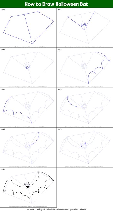 How to Draw Halloween Bat (Halloween) Step by Step ...